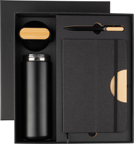 Coffret cadeau gourde  640 ml, stylo et carnet Kurt
