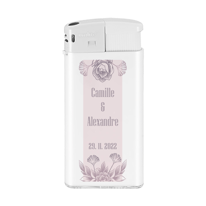 Briquet de mariage personnalisé électronique motif Les Roses - Villarrica