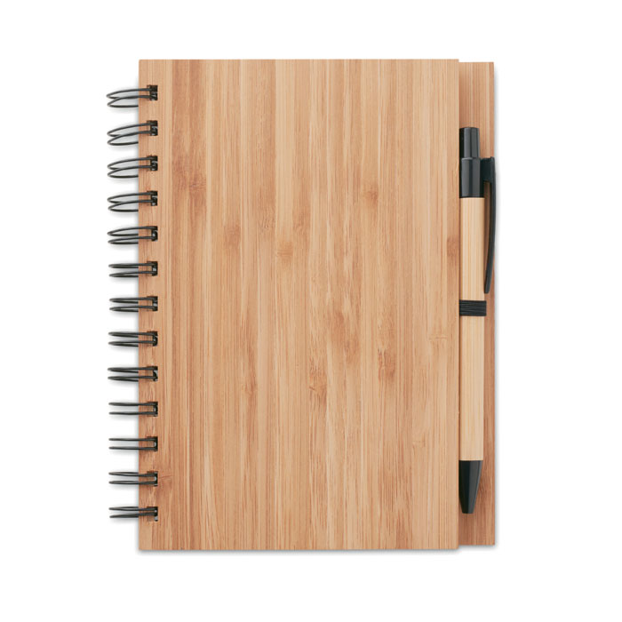 Cahier avec couverture en bambou et stylo assorti - Valensole - Zaprinta Belgique