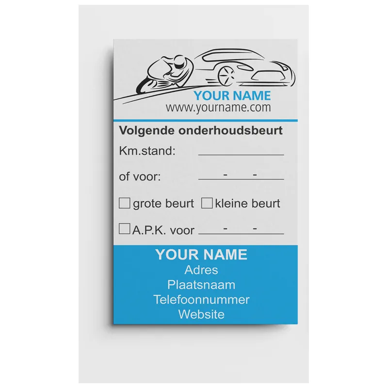 Cartes d'entretien automobile - Orniac - Zaprinta Belgique