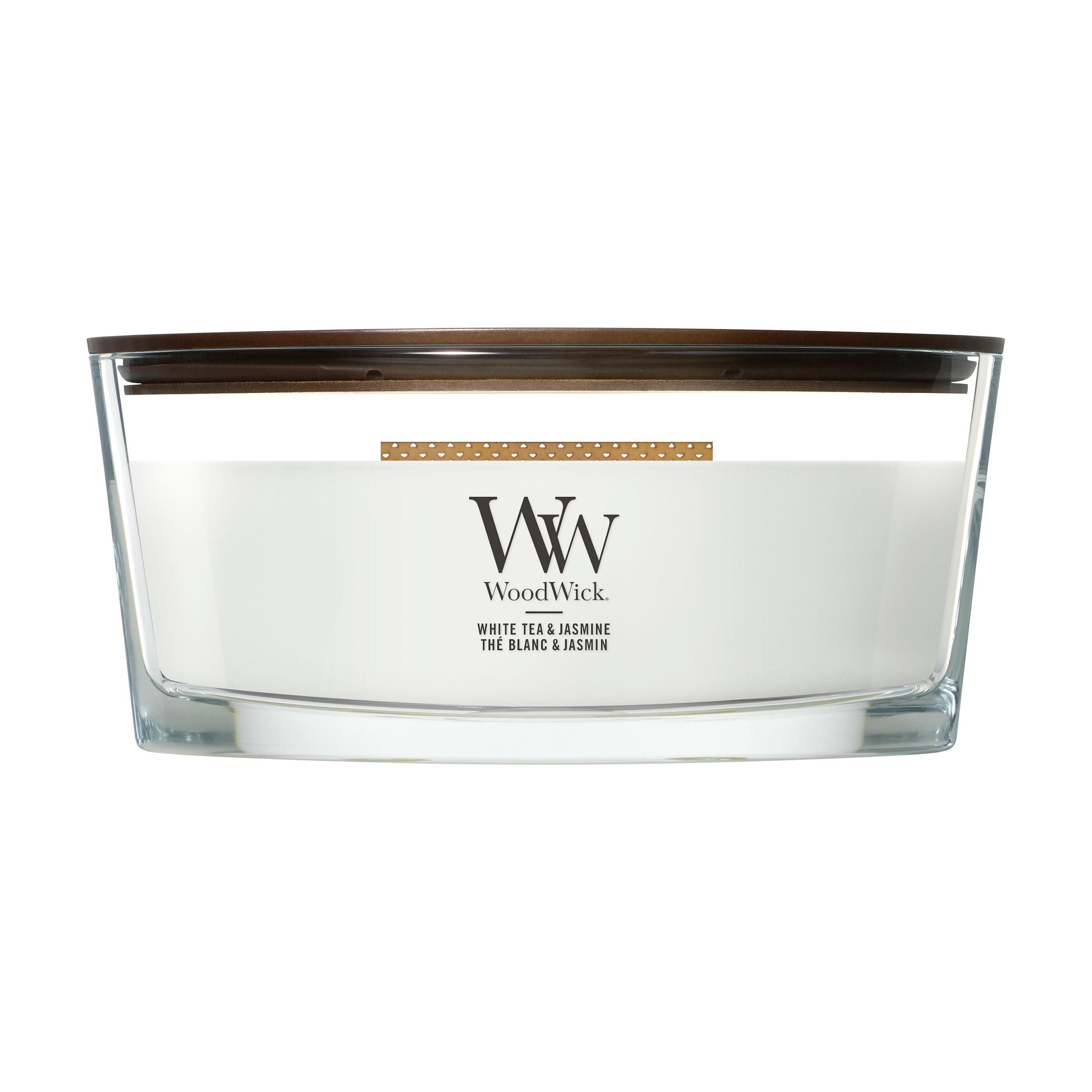 WoodWick Witte Thee & Jasmijn Ellipse geur kaars