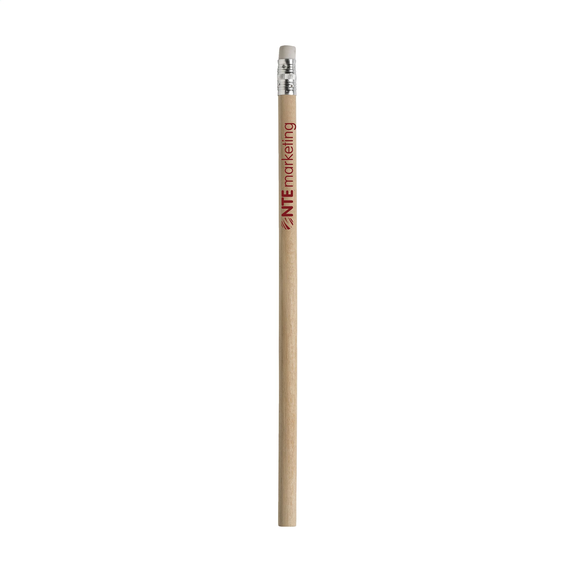 Crayon en bois non vernis HB non taillé avec gomme - Féchain - Zaprinta Belgique