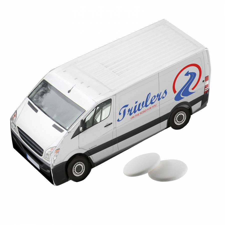 Camionnette de livraison personnalisée avec bonbons à la menthe - Zaprinta Belgique