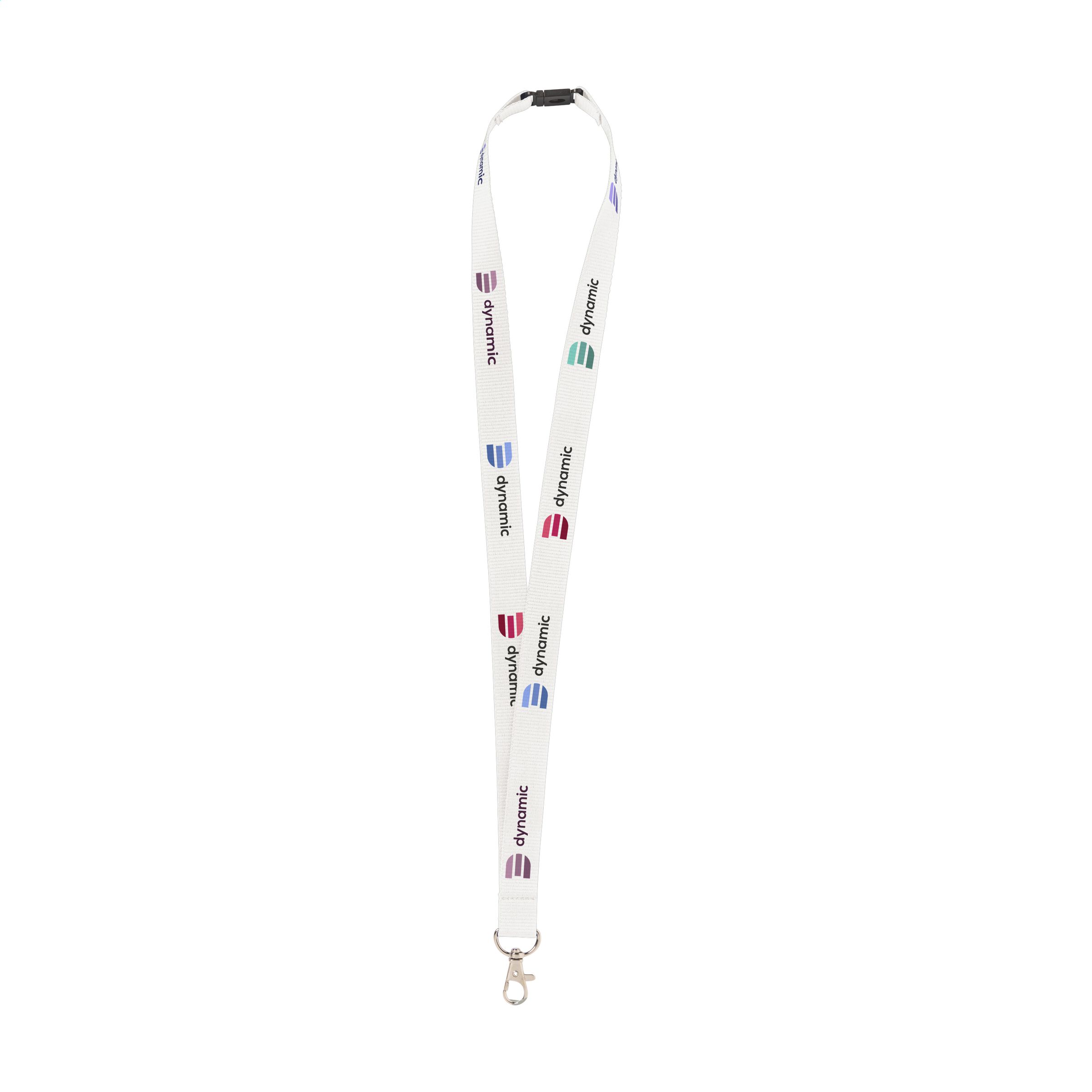 Tour de cou personnalisé spécial sublimation en RPET avec attache - Aize