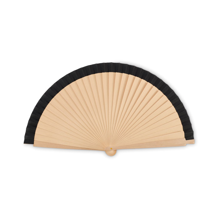 Eleganter Fächer aus Schima-Holz - Bad Schussenried bedrucken mit Logo