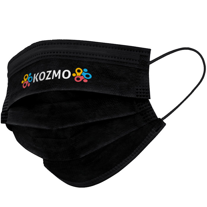 Masque chirurgical noir pour enfant personnalisable - Kauri