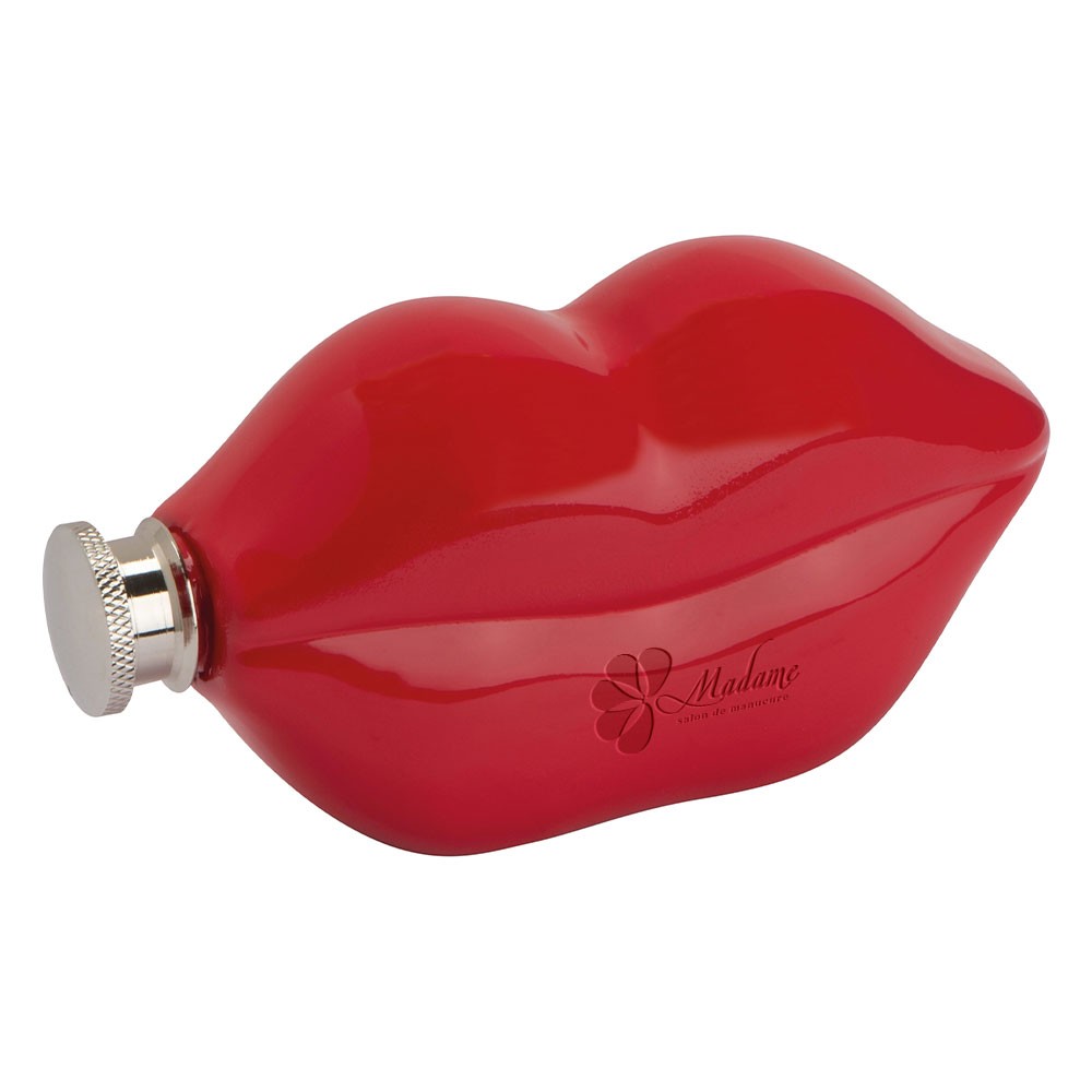 Gravierte Lippenform Taschenflasche - Alpbach