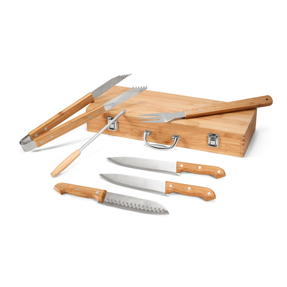 Ensemble d'outils pour barbecue en bambou - Vienville