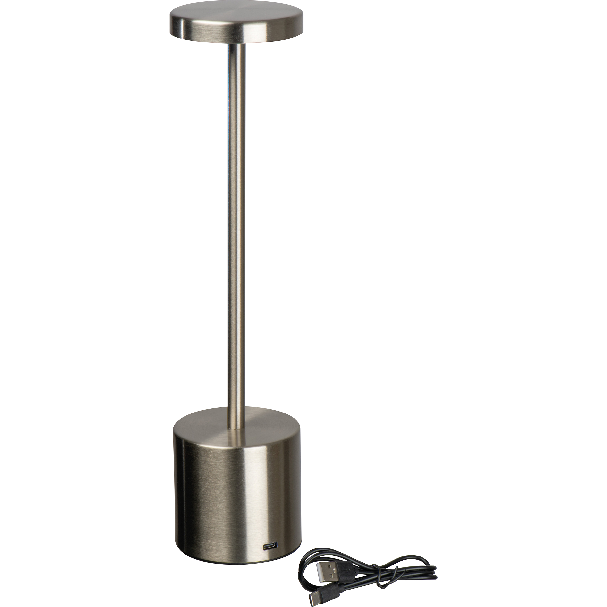 Lampe de table en acier inoxydable avec batterie rechargeable - Léalvillers - Zaprinta Belgique
