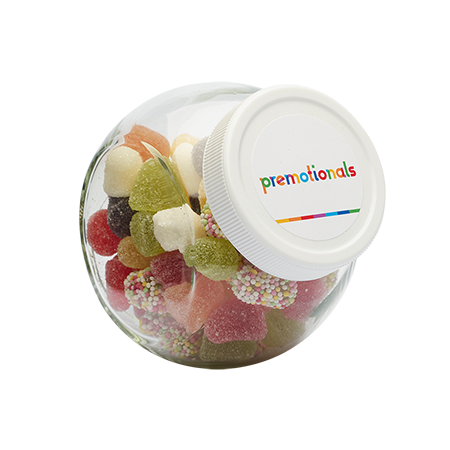 Pot à bonbons de 395ml avec couvercle en plastique blanc et étiquette en couleur complète - Maurens-Scopont - Zaprinta Belgique