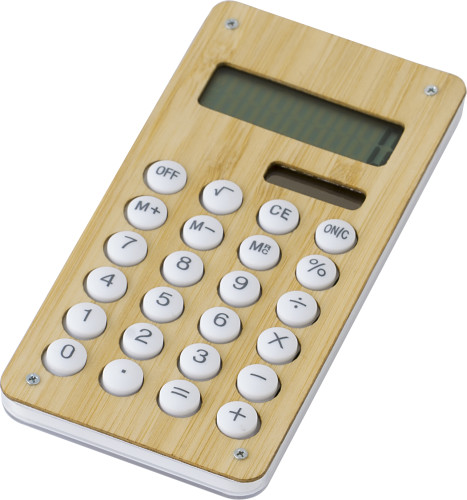 Calculatrice de poche personnalisée en bambou - Jimmy - Zaprinta Belgique