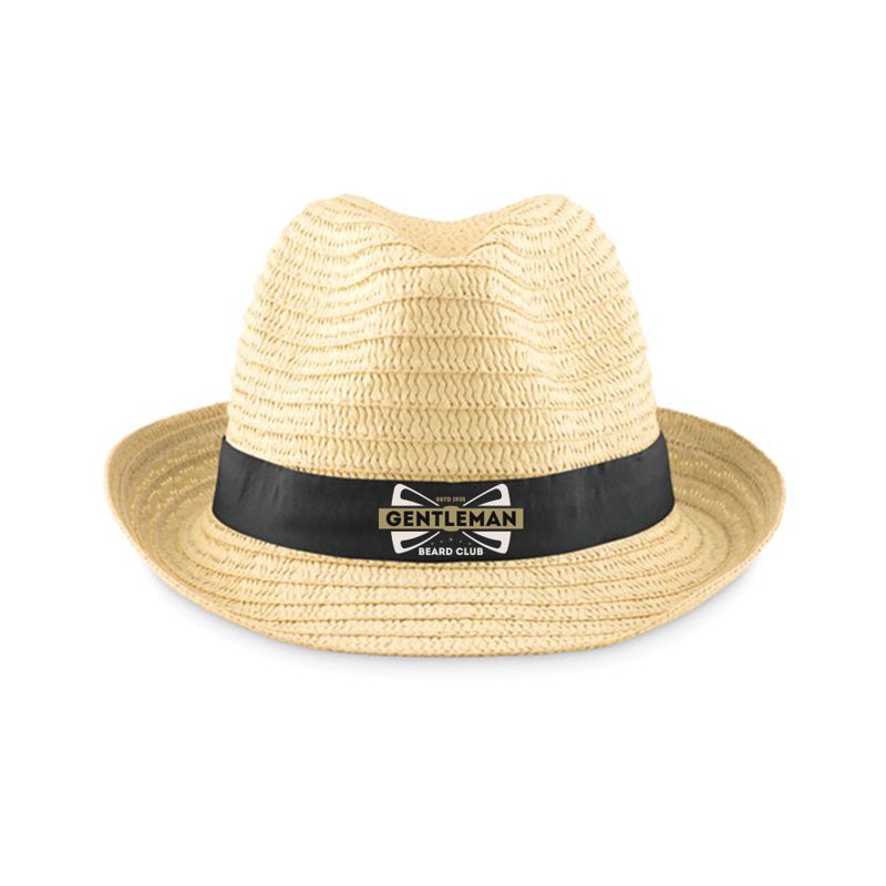 Chapeau de paille personnalisable avec bande colorée - Charlie - Zaprinta Belgique