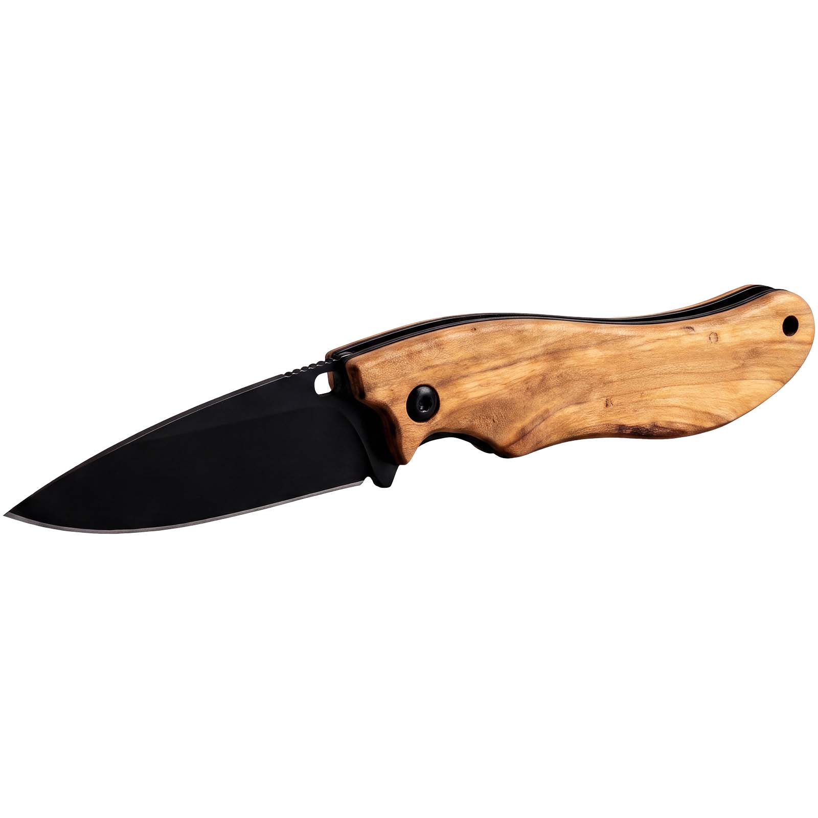 SCX.design T33 Klappmesser aus Olivenholz mit Logo