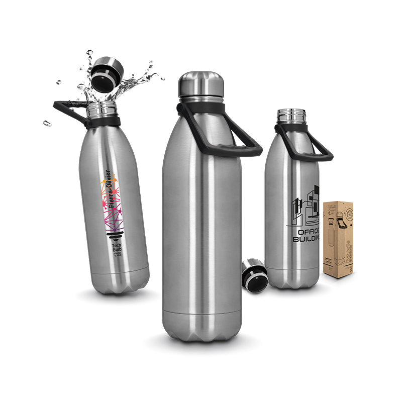Bouteille isotherme inox à double paroi 1.5L - Faremoutiers imprimé avec logo