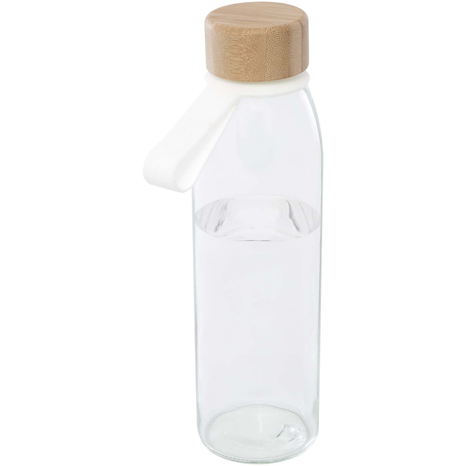 Bouteille d'eau en verre écologique 500 ml avec poignée en silicone et couvercle en bambou - Saint-Victor-des-Oules - Zaprinta Belgique