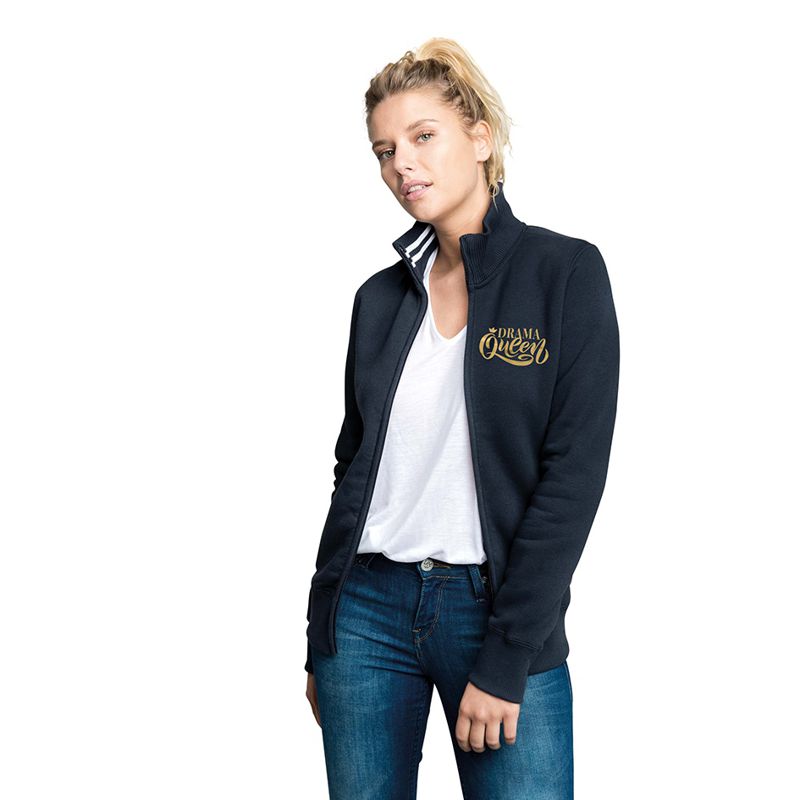 Sweat-shirt zippé pour femme coupe ajustée 80% coton 360 g/m² - Charlotte
