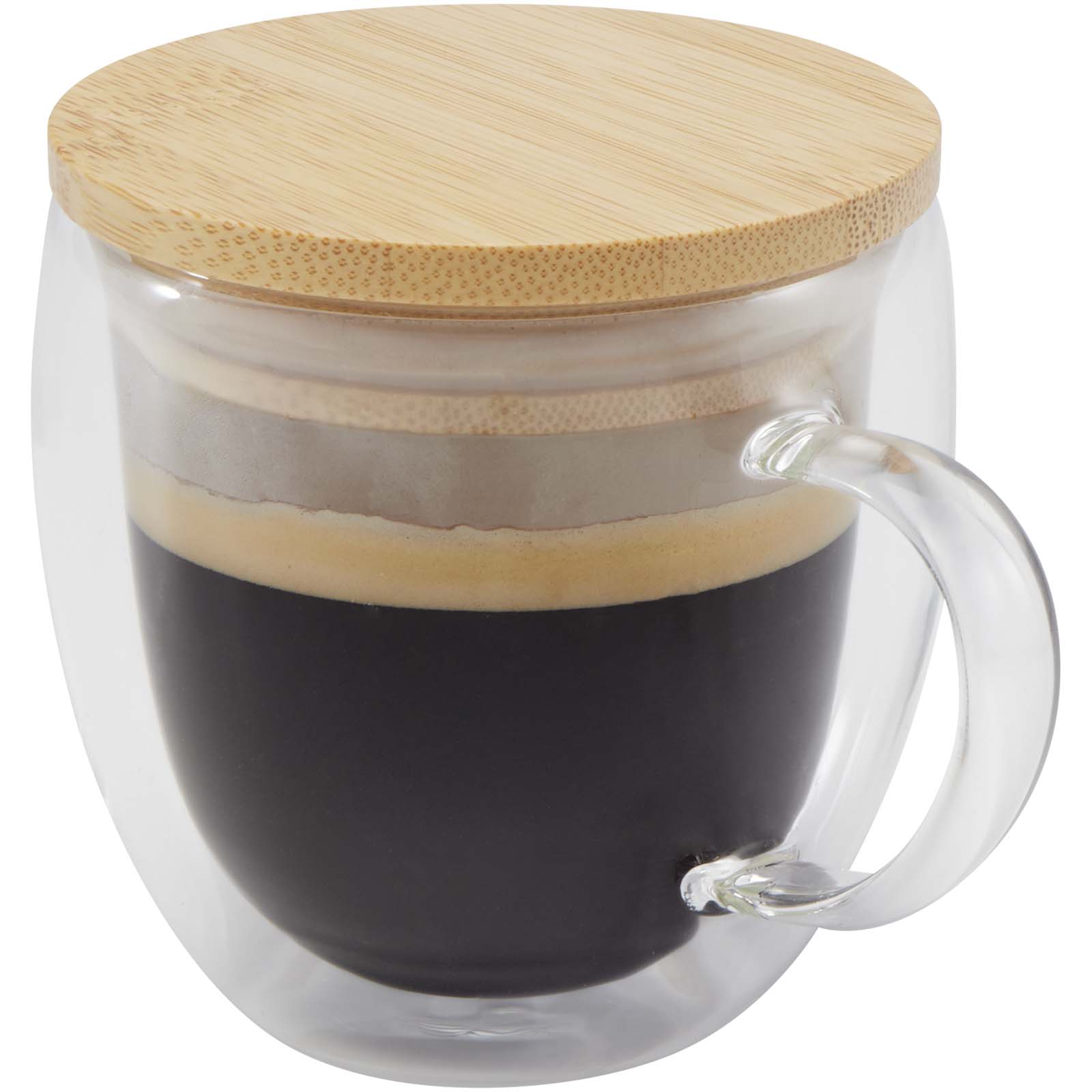 Tasse Isolée en Verre avec Couvercle en Bambou - Piégut - Zaprinta Belgique