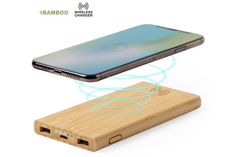 Bamboo Wireless Charger Power Bank - Stuivekenskerke