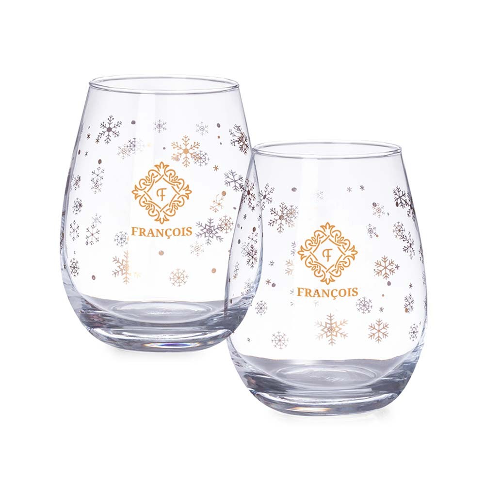 Schneeflocken Glasset 500ml - Schörfling am Attersee bedrucken mit Logo