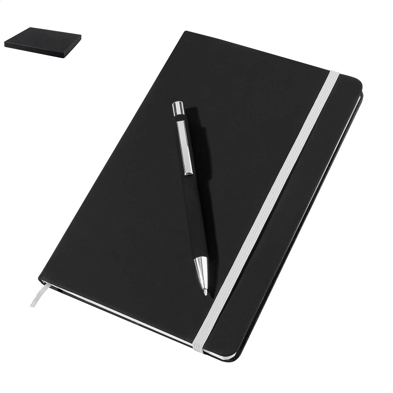 Aereus notitieboekset met A5-notitieboek en pen, gerecycled, met logo bedrukken met logo
