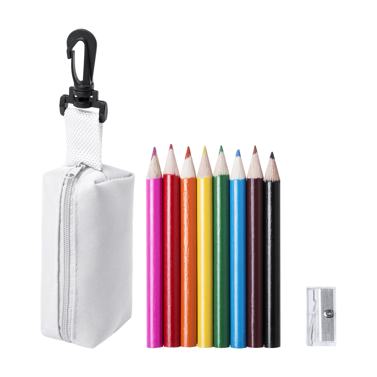 Medina Buntstiftset mit 8 Stiften und Spitzer im Etui mit Logo
