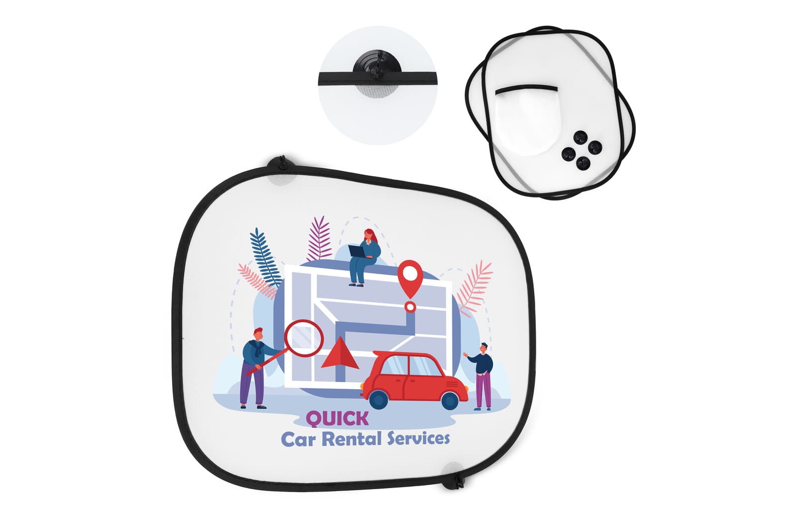 Parasol de Voiture avec Sacoche - Longchamp-sur-Aujon imprimé avec logo