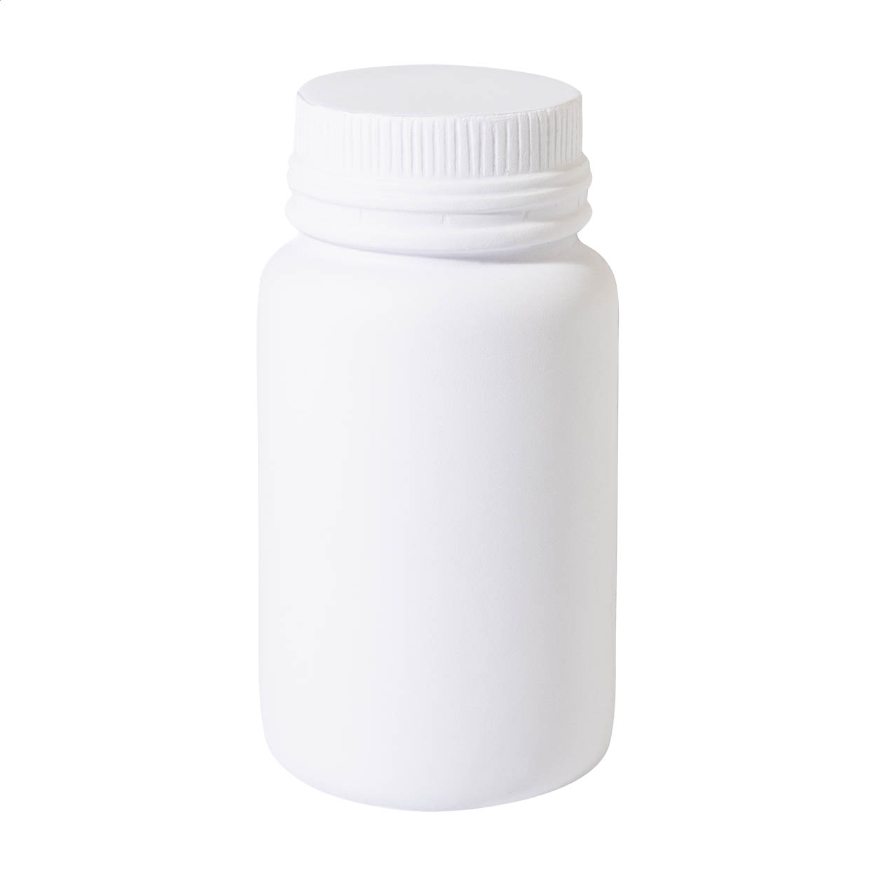 Prescrip Antistressball in Form eines Arzneifläschchens aus PU-Schaum mit Logo
