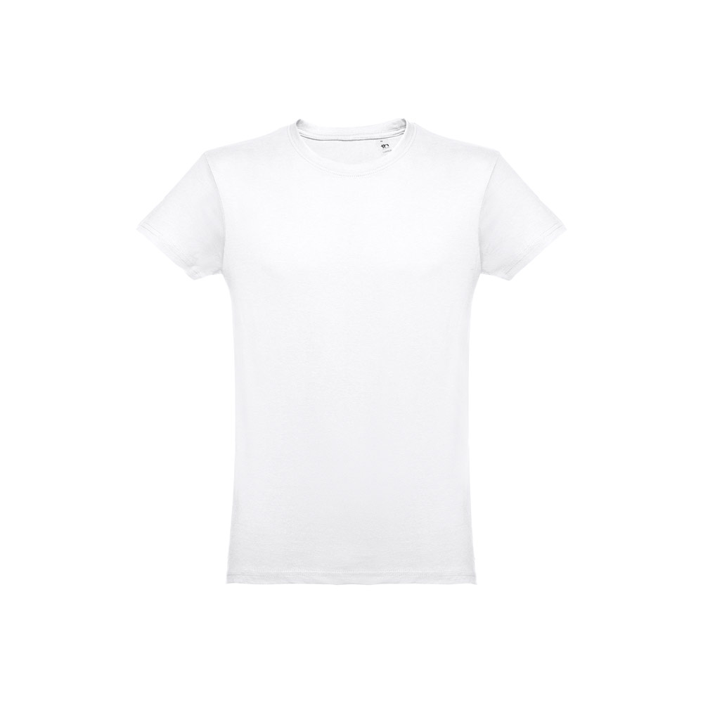 THC LUANDA WH. Heren-T-shirt in tubekatoen. Witte kleur bedrukken met logo