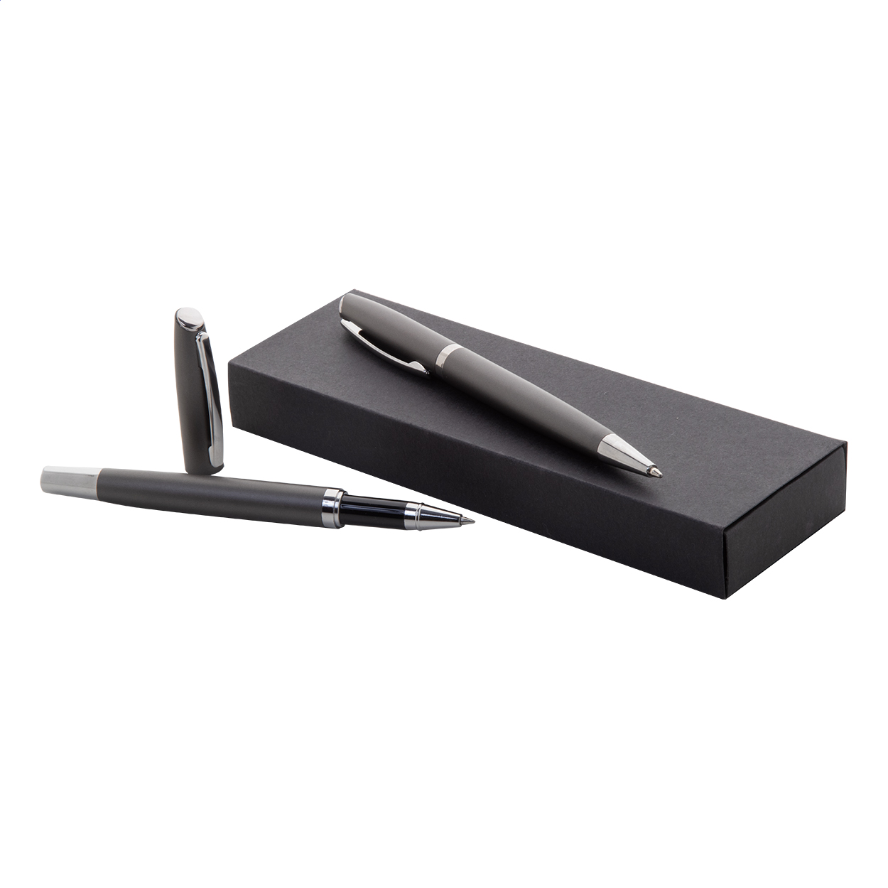 Parure stylos Redivi personnalisée en aluminium recyclé, roller et bille