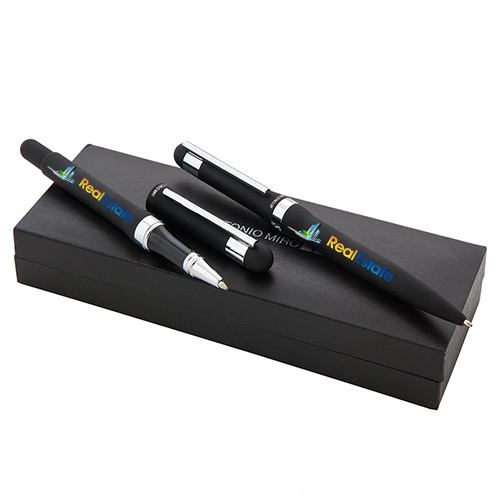 Elegant Zwart Balpen en Rollerpen Set - Meise