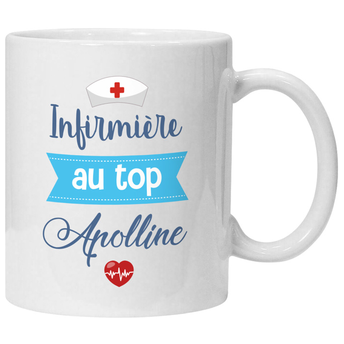 Mug infirmière personnalisé Au top avec prénom - Ayanna - Zaprinta Belgique