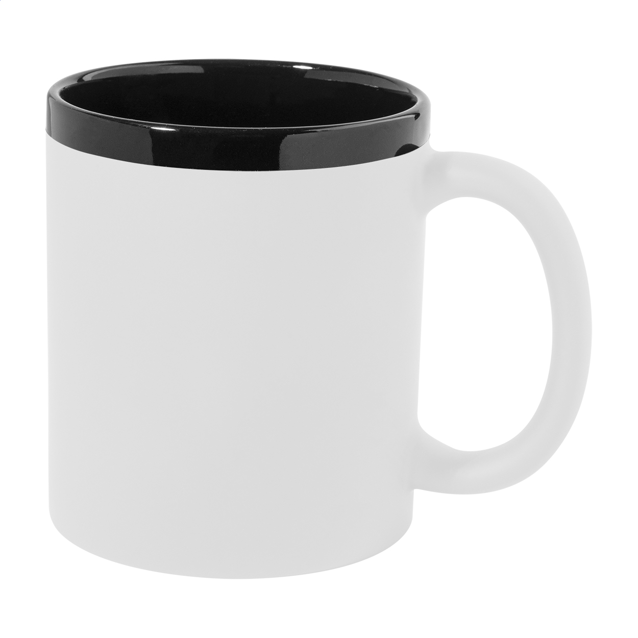 Kovary keramische mok soft-touch met zwarte binnenkant en gravure, 300 ml