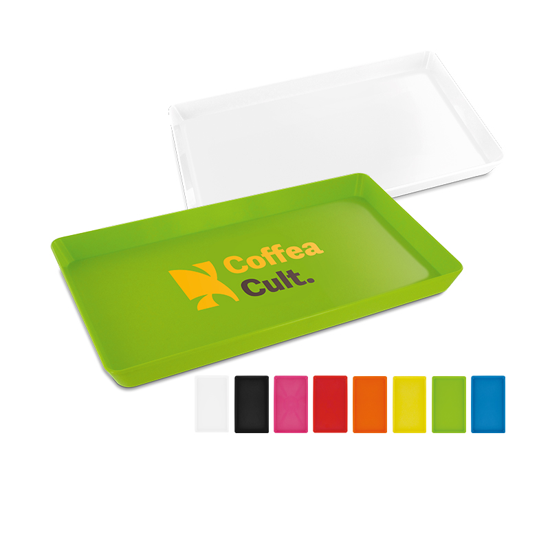 Mini dienblad van stevig plastic 25 x 15 x 2 cm, bedrukt met logo bedrukken met logo