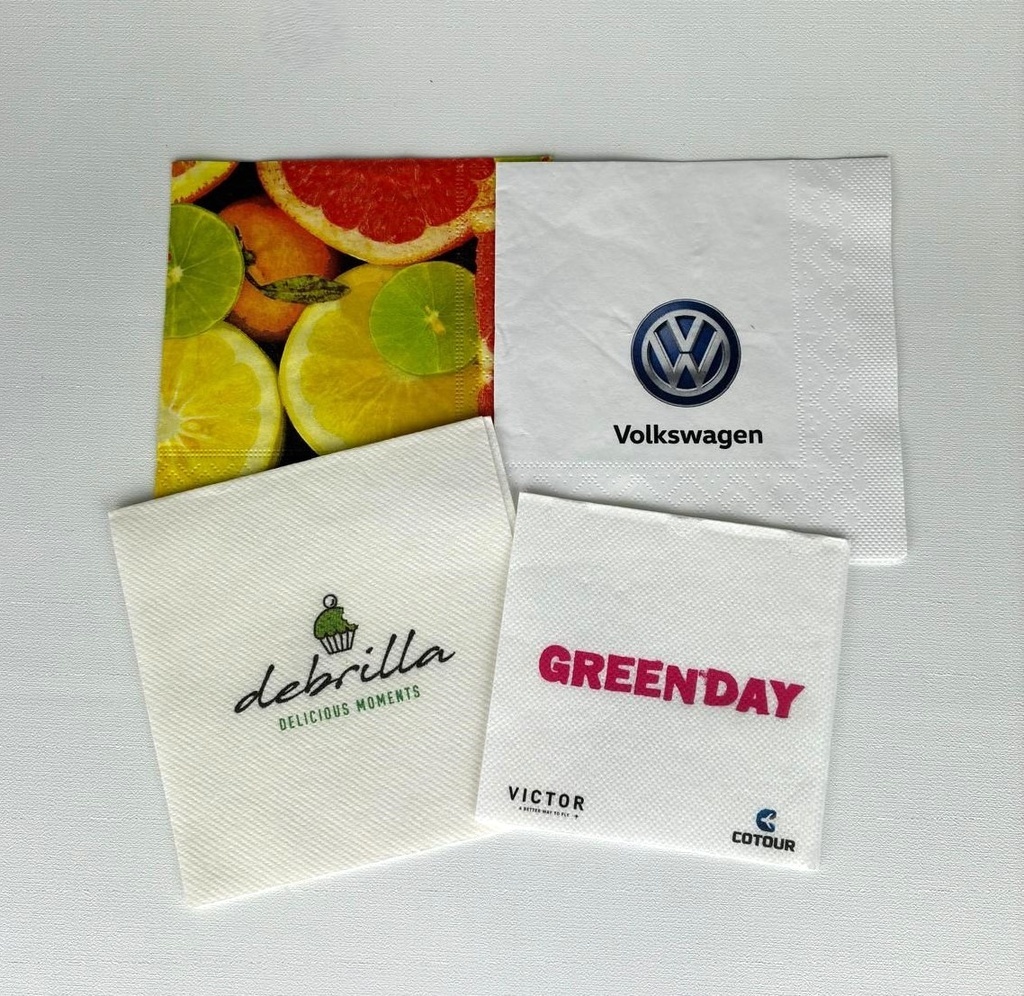 Serviette à cocktail personnalisée en couleurs - Denneville