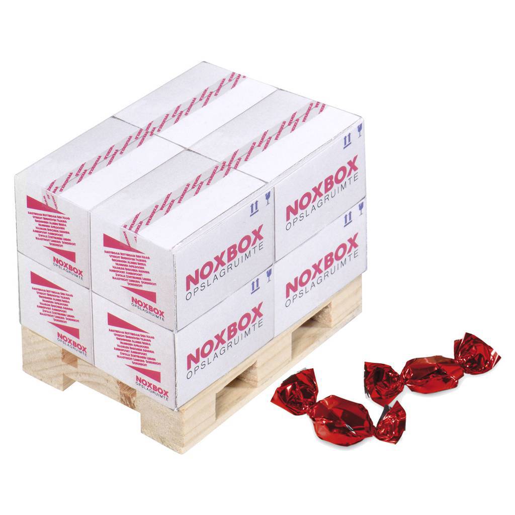Mini palette avec boîtes en carton personnalisées de bonbons