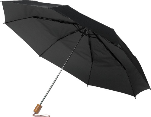 Parapluie pliable avec cadre en métal et poignée en bois - Guédelon - Zaprinta Belgique