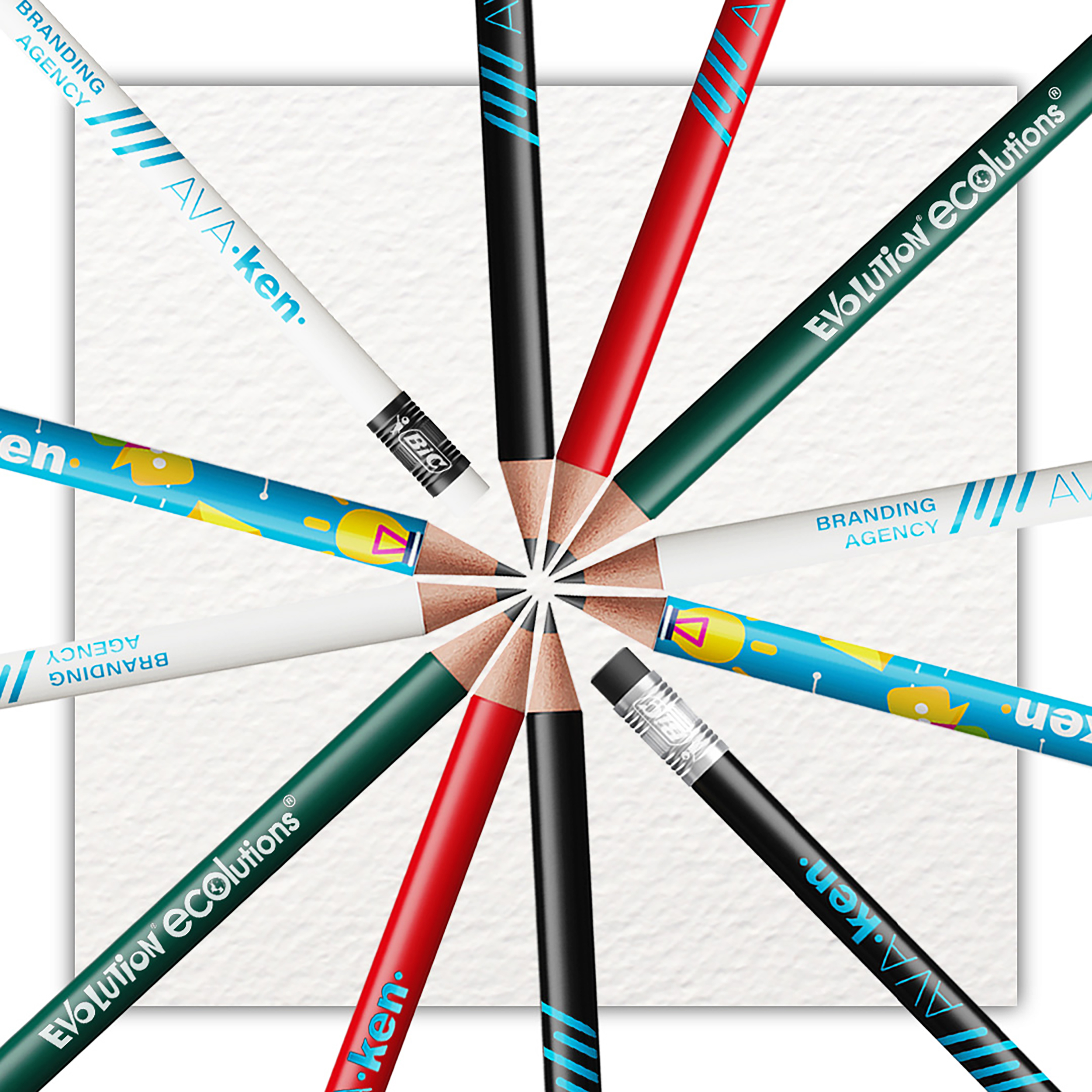 BIC® Evolution® Ecolutions® potlood met gum, houtvrij, bedrukt met logo