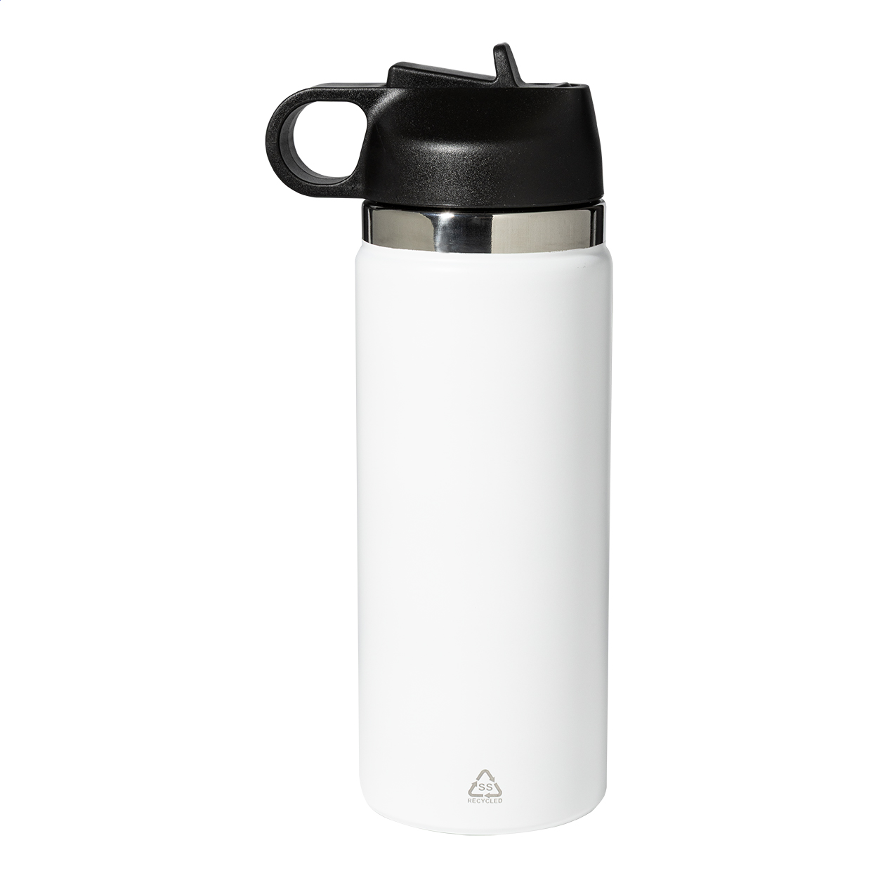 Dablam Isolierflasche aus Recycling-Edelstahl mit Halm, 500 ml, mit Ihrem Logo