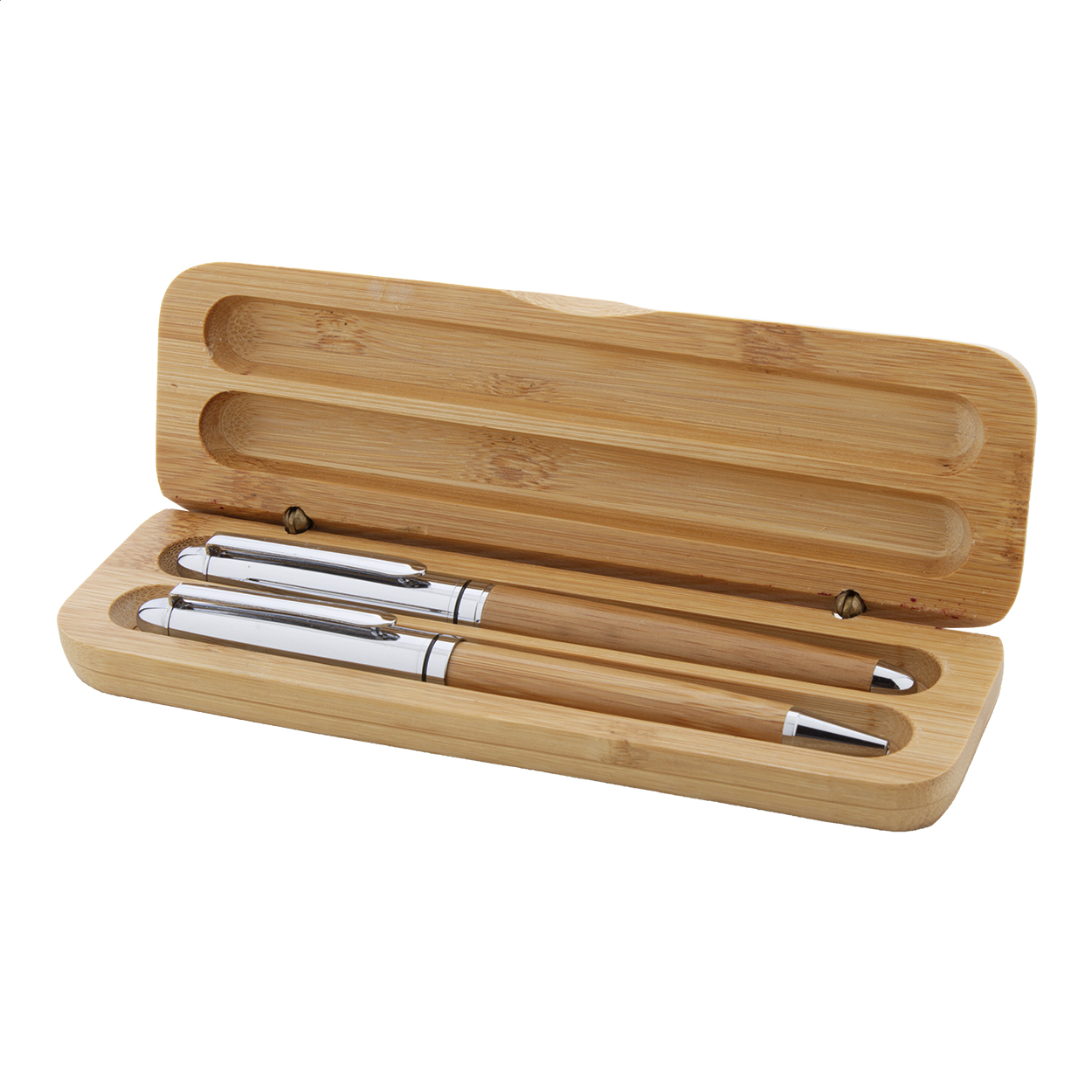 Chimon Schreibset aus Bambus und Metall in Bambus-Geschenkbox mit Logo