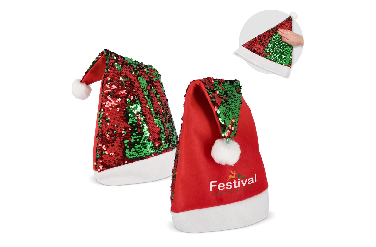 Chapeau de Noël à paillettes bicolores - Averdoingt bedrukken met logo