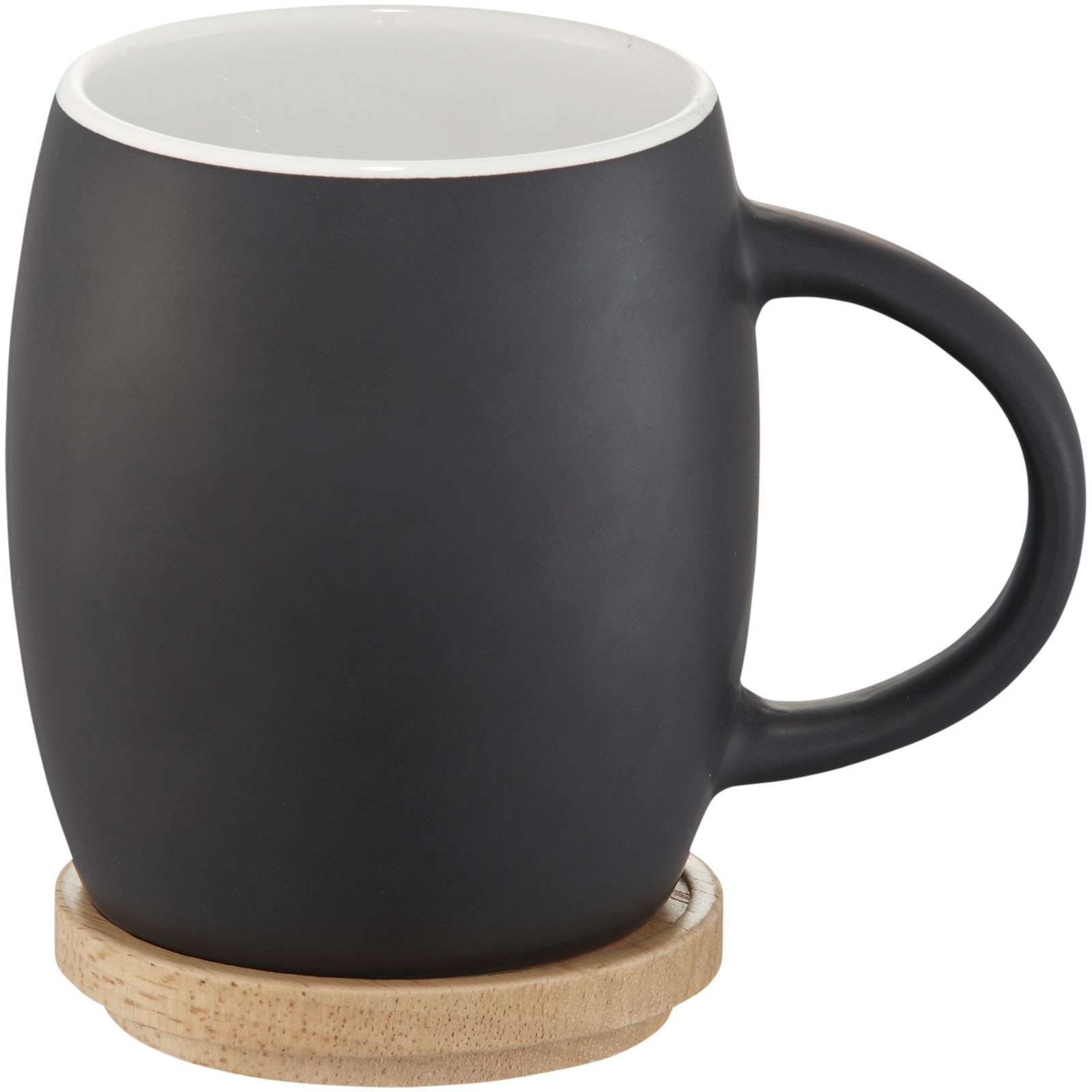 Mug en céramique Cosy Heart de 400 ml avec sous-verre en bois - Ratenelle - Zaprinta Belgique