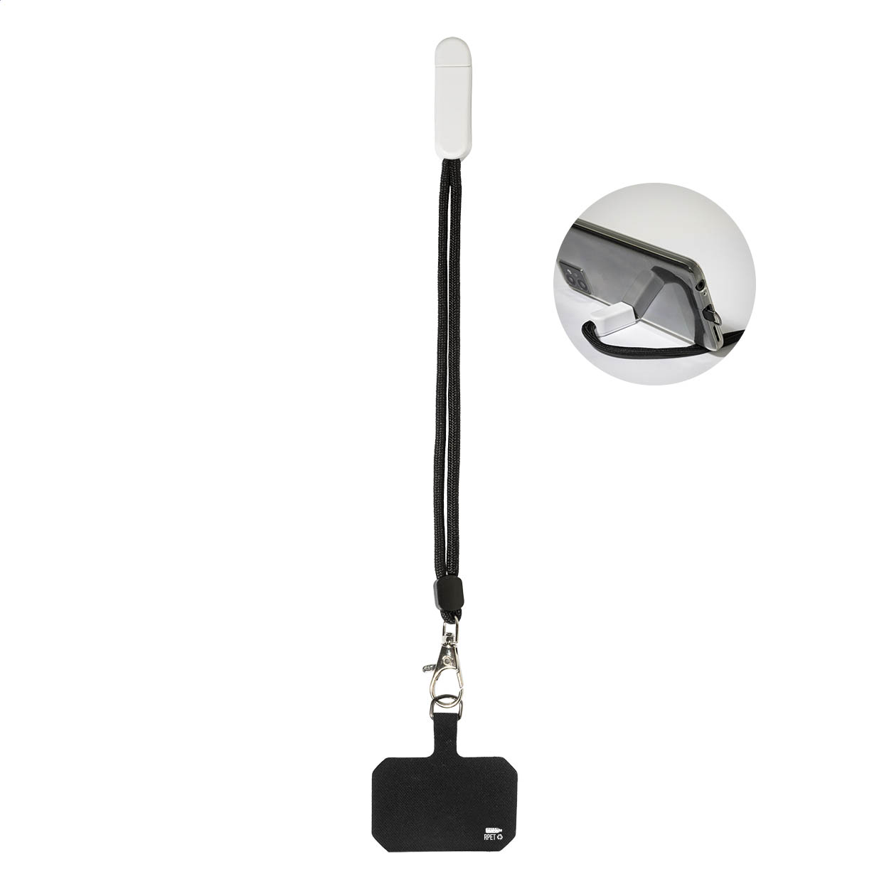 CuffStand RPET polsband telefoonhouder met bureaustandaard en logo bedrukken met logo
