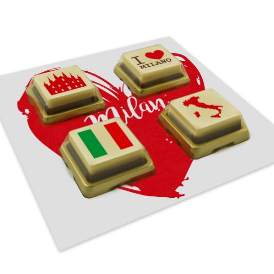 Chocolade Wenskaart met Blokjes - Zandhoven