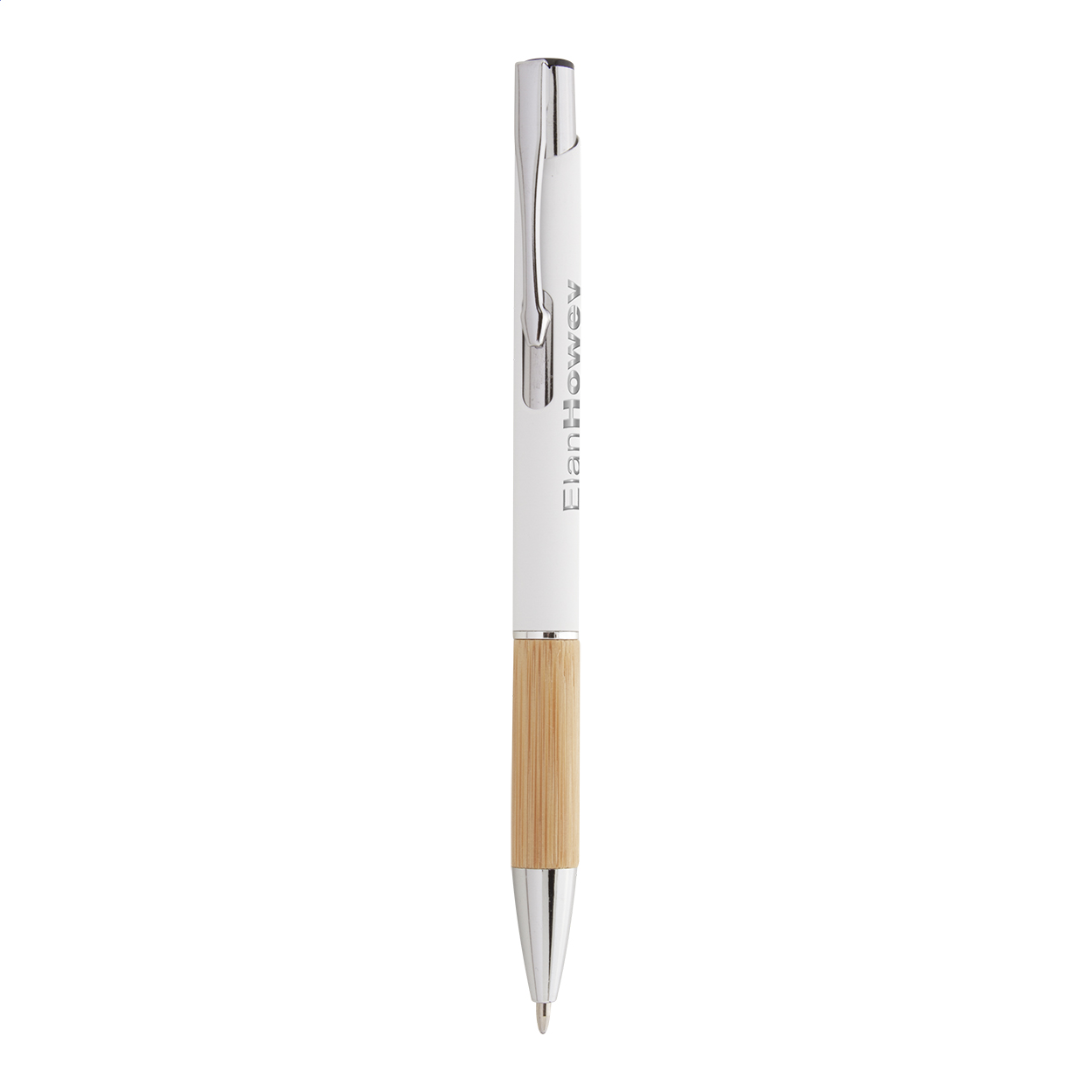 Stylo bille Roonel personnalisé en aluminium, grip bambou, gravure miroir