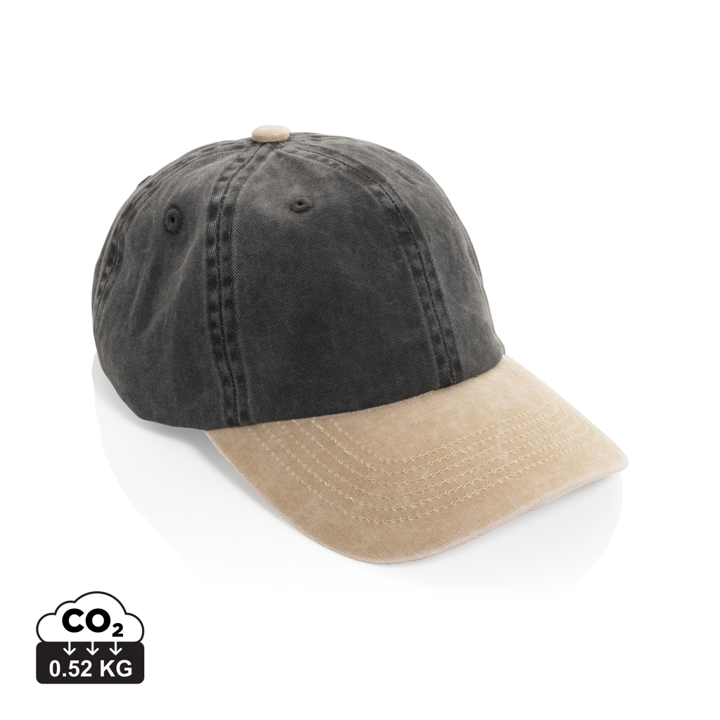 BEAU AWARE™ Gewaschene 6-Panel-Kappe aus 270 g/m² Baumwolltwill in zwei Tönen