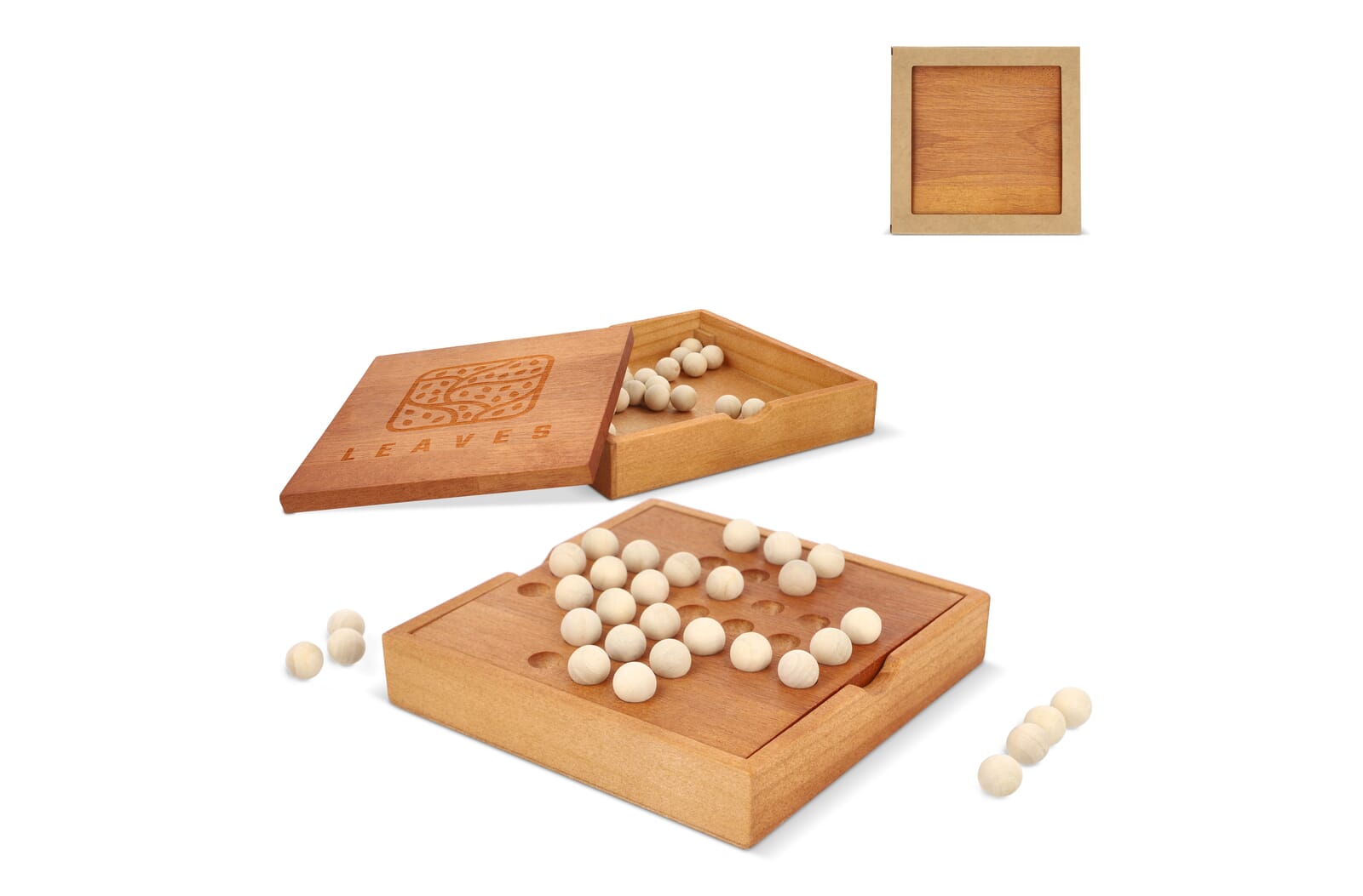 Houten Marmer Solitaire Spel - Kruibeke bedrukken met logo