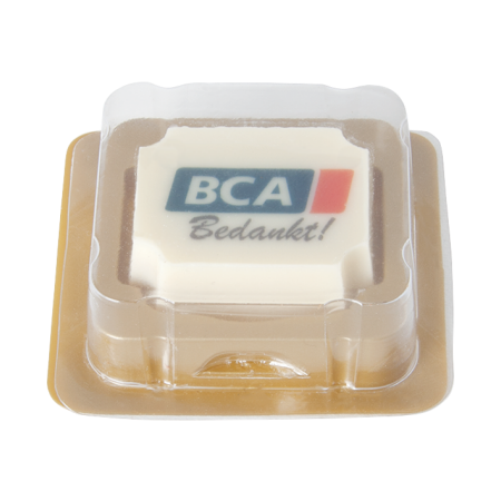 Bonbon Praliné Noisette en Chocolat Blanc avec Logo Imprimé - Routelle - Zaprinta Belgique