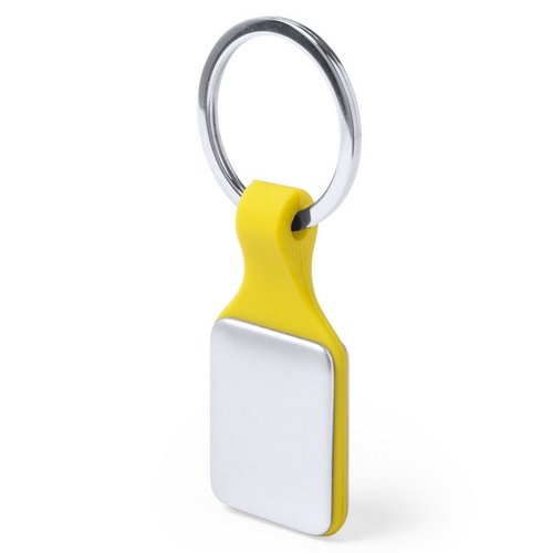 Porte-clés en silicone avec plaque métallique - Chaspinhac