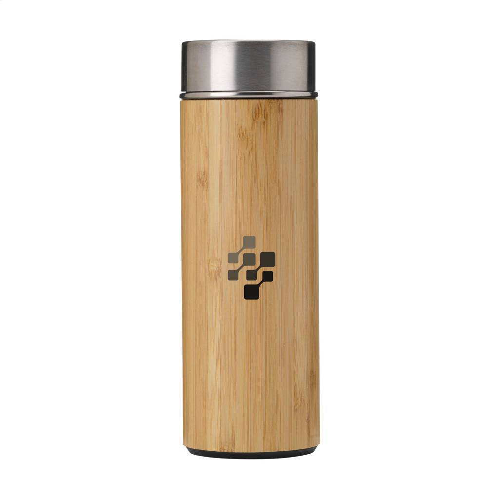 Thermos inox personnalisé finition bambou - Watusi