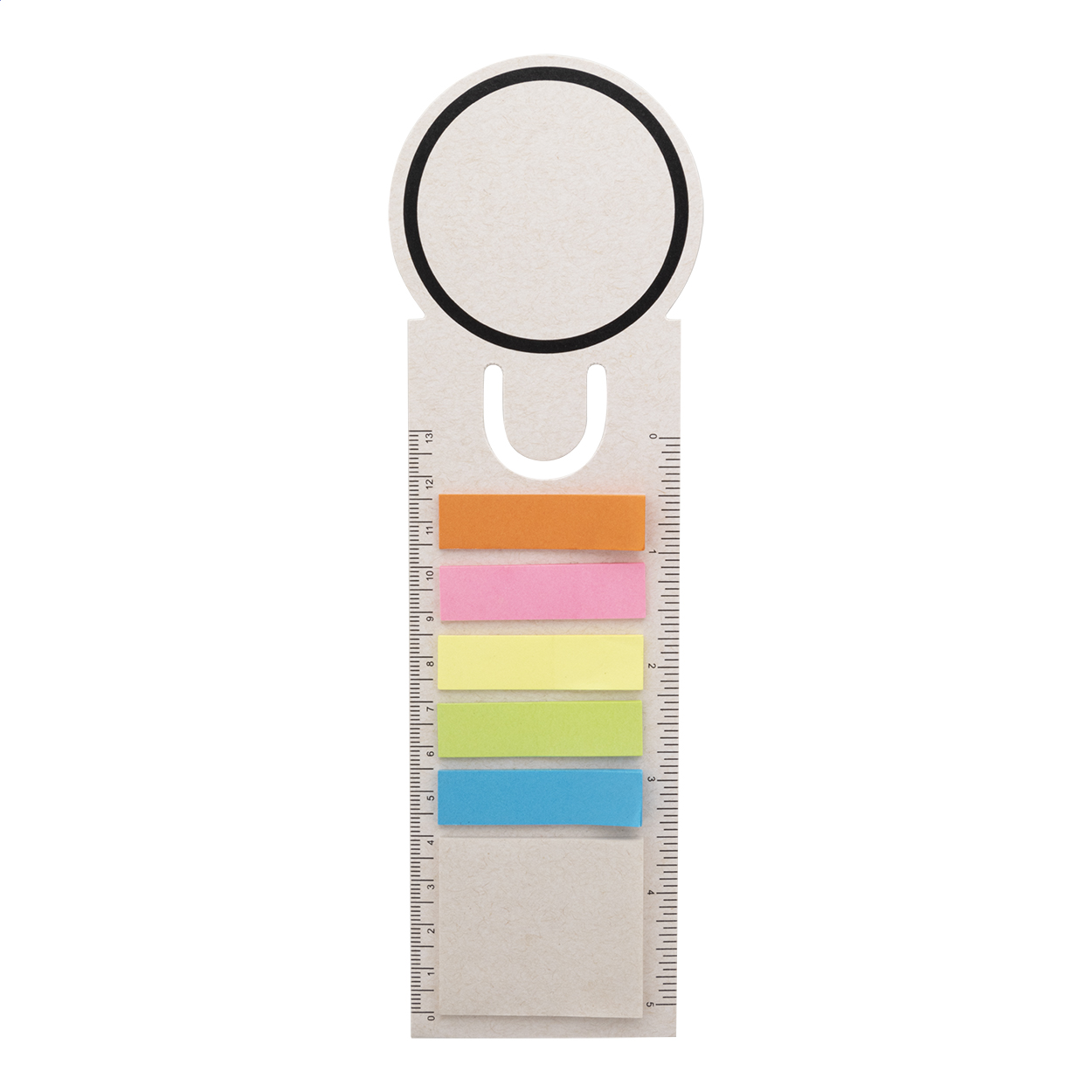 Relact Mark bladwijzer met liniaal van gerecycled melkkarton, met logo bedrukken met logo